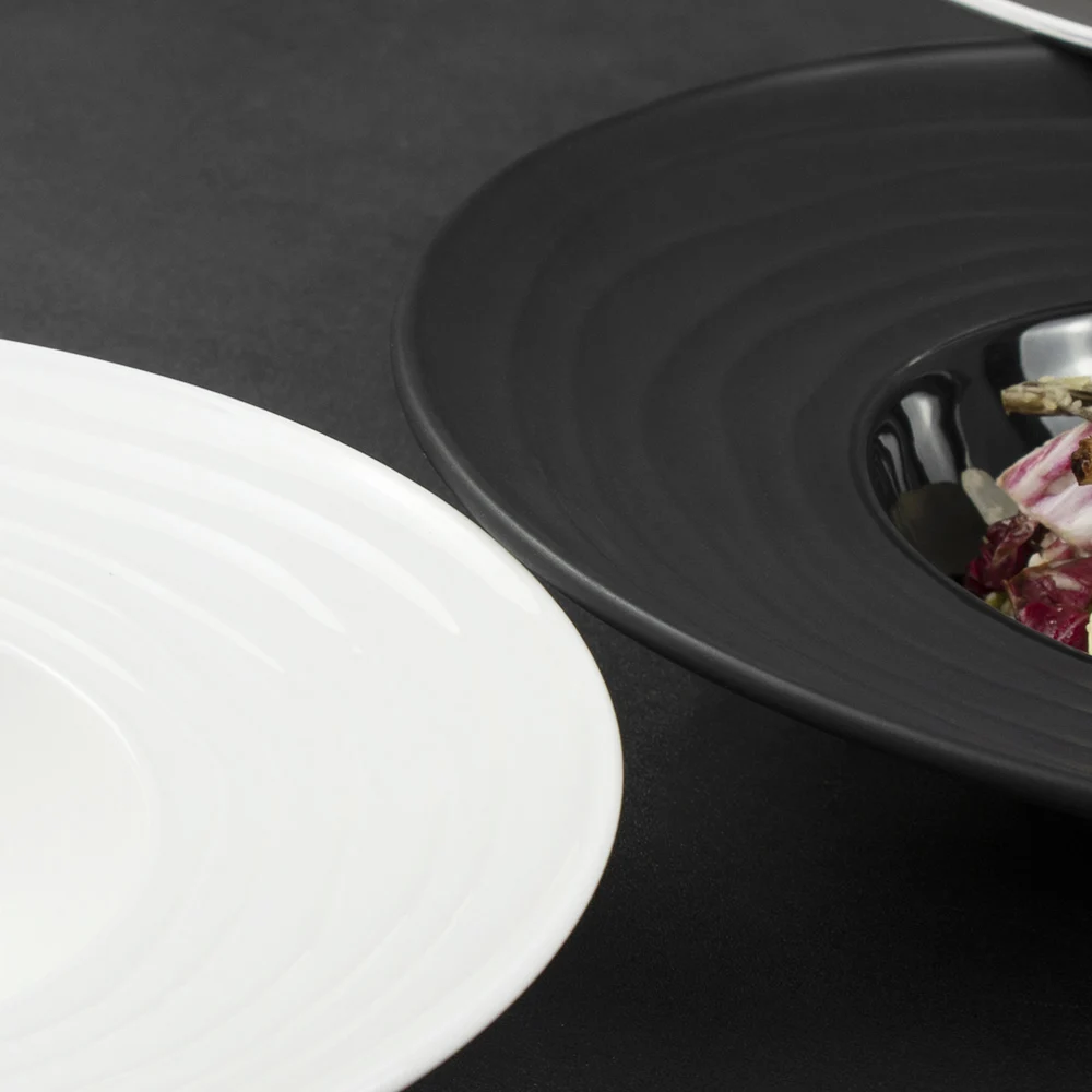 2021 Европейский стиль, высокое качество, 320 мл, 430 мл, ресторан, отель, креативные глазурованные современные керамические тарелки для супа