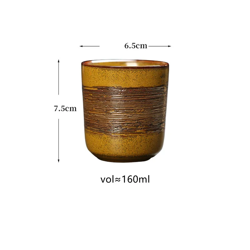 Retro Kiln Change Ceramic Coffee Cup Mugs Coarse Pottery Mug Japanese Style Tea Cups