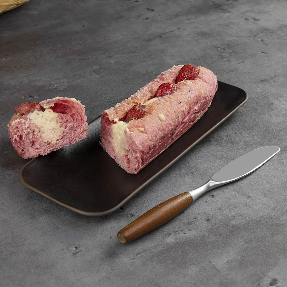 Высокотемпературные фарфоровые тарелки, скандинавские прямоугольные закругленные углы, матовая черная тарелка для салата, тарелка для хлеба