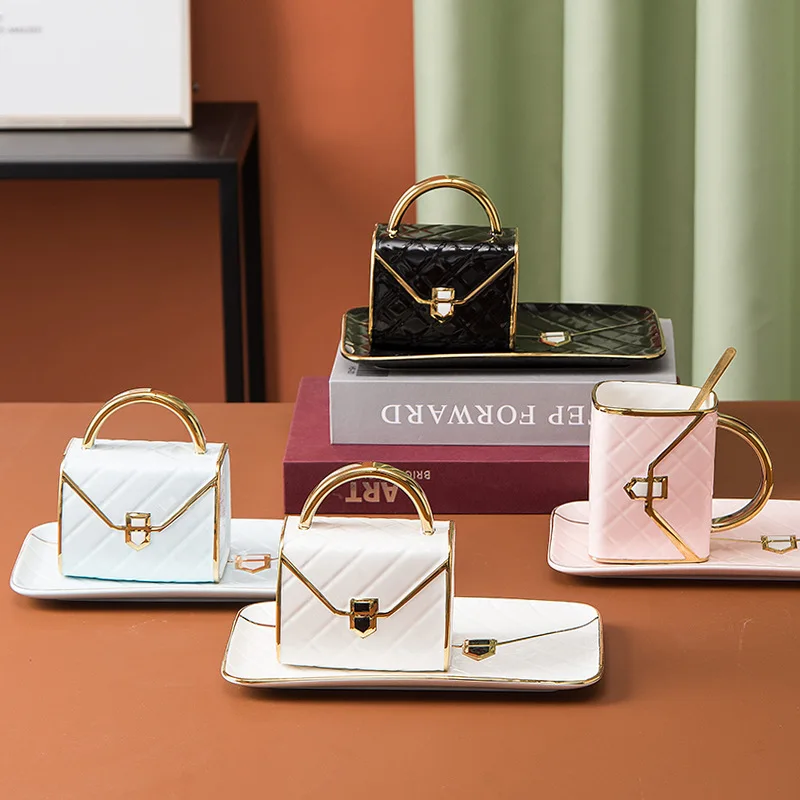 2024 Hot Sale Custom Festival Gift Mark Coffee Ceramic Tea Spoon Cup for Christmas Coffee Cup Set