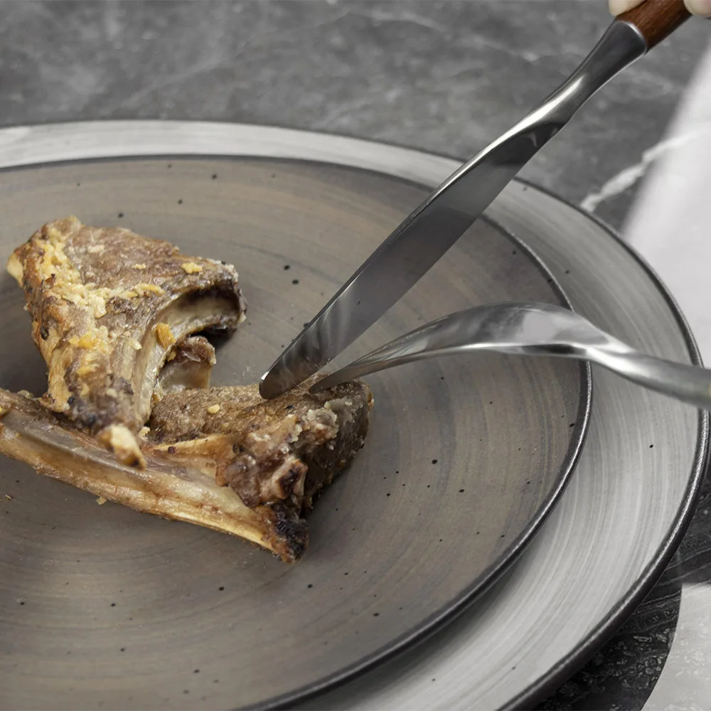 Новый дизайн, набор матовых тарелок, серая и кофейная глазурь, набор керамических тарелок, столовая посуда, набор фарфоровых тарелок