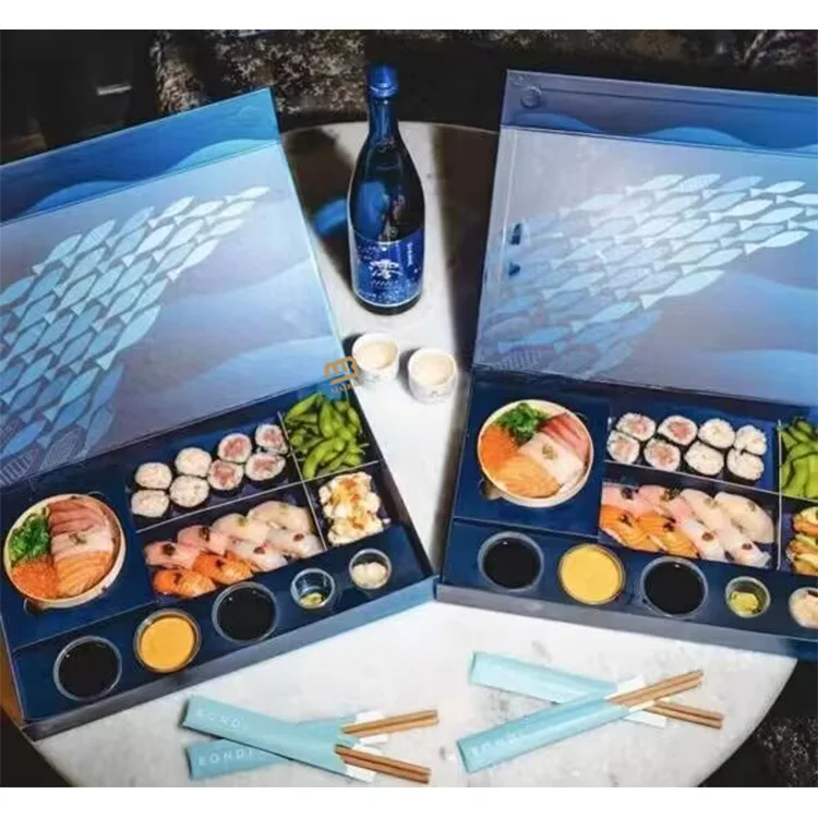 Изготовленная на заказ японская коробка для суши, контейнер для еды, отсек для суши, коробка для бенто, доставка в ресторан, коробка для суши, большая коробка на вынос