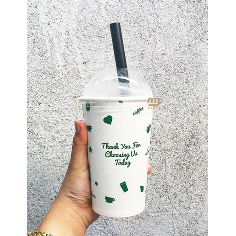 Двухслойный одноразовый бумажный стаканчик с индивидуальным логотипом, 8 унций, 16 унций, персонализированные бумажные кофейные стаканчики, бумажные стаканчики для чая с молоком и пластиковыми крышками