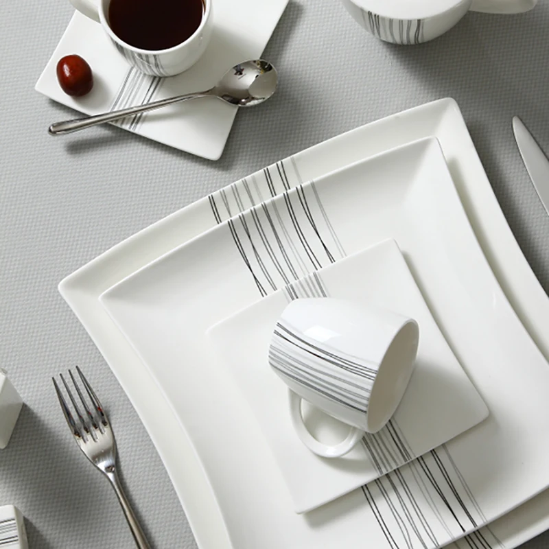 Посуда с цветочной печатью, фарфоровая посуда, фабрика, обеденный набор для банкетов