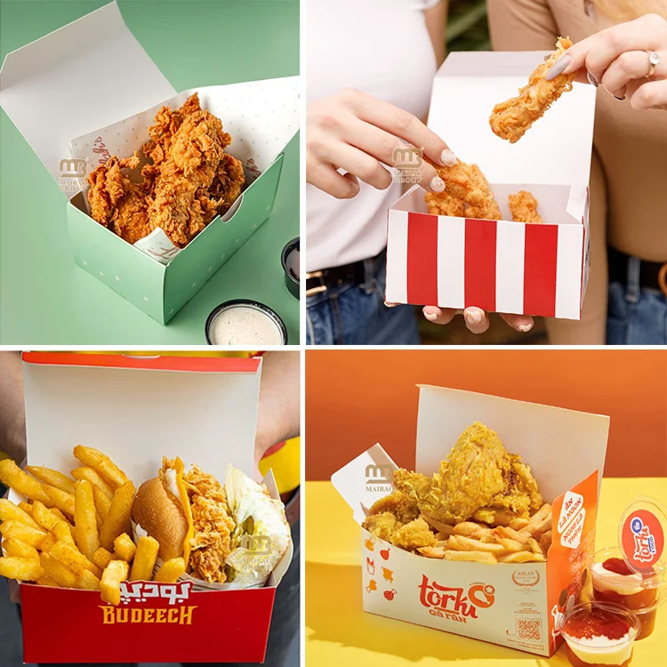 Чипсы для гамбургеров, жареная курица, фаст-фуд, коробки для того, ресторан, одноразовые разделенные контейнеры для еды, коробки для обедов на вынос с крышкой