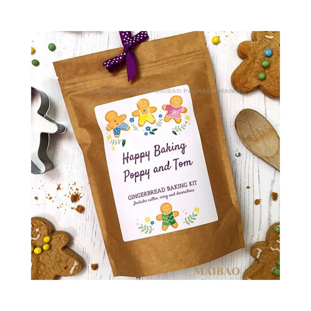 Напечатанный на заказ экологически чистый пищевой биоразлагаемый термосвариваемый пустой пакет с застежкой-молнией и застежкой-молнией из крафт-бумаги на молнии для упаковки чая