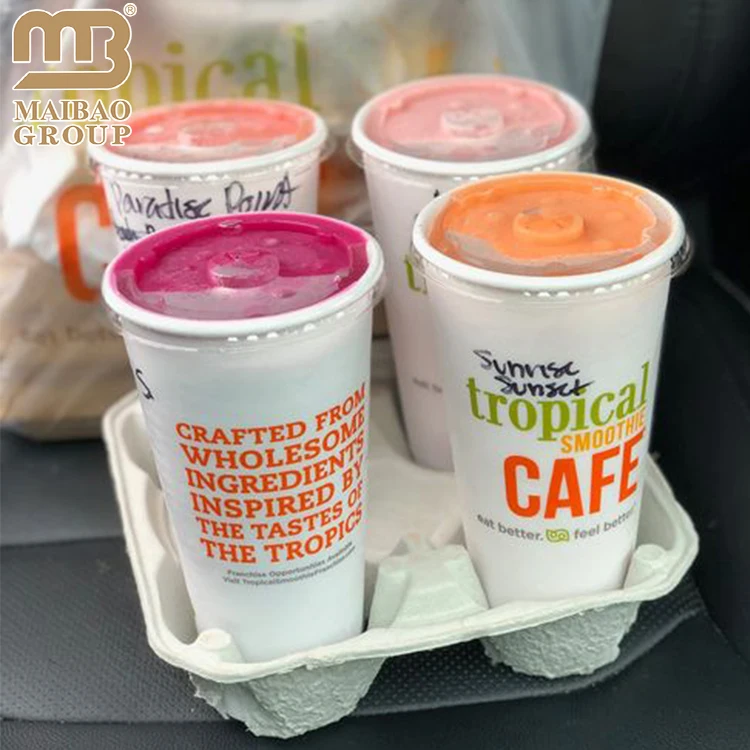 Изготовленные на заказ 8 унций 16 20 унций белые бумажные стаканчики для смузи с куполообразными крышками, биоразлагаемые, чтобы идти, молочный коктейль, сок, кофе, чай, бумажный стаканчик