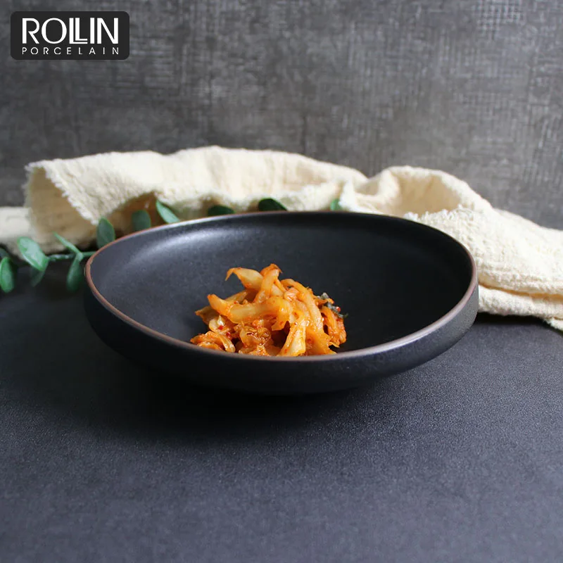 Черный фарфор, японская керамика, десертная лапша, миска для супа, миска для ресторана