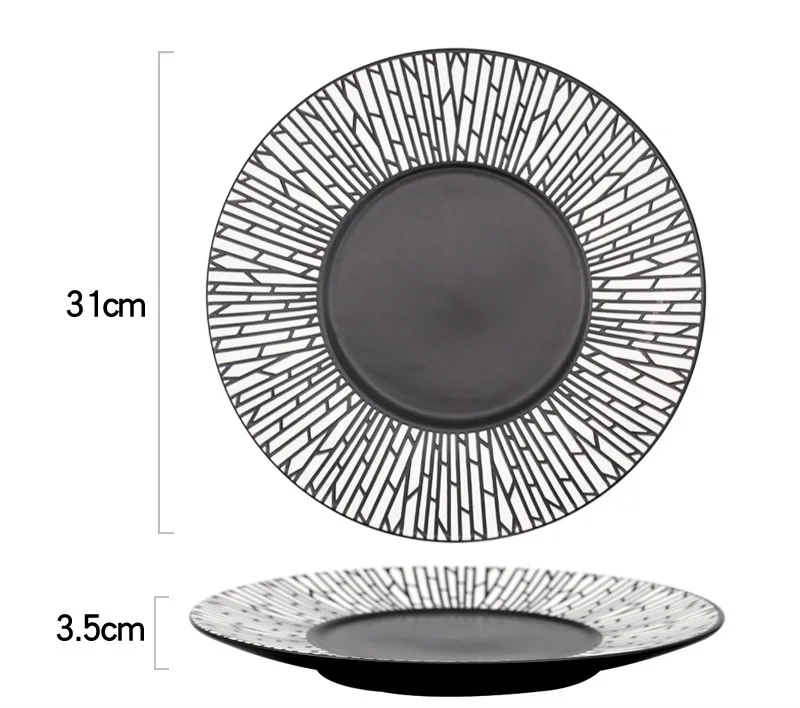 Luxury Sustainable Ceramic Dinner Plates Set White Nordic Style Round Design for Weddings Pasta Occasions Western Food Dishware