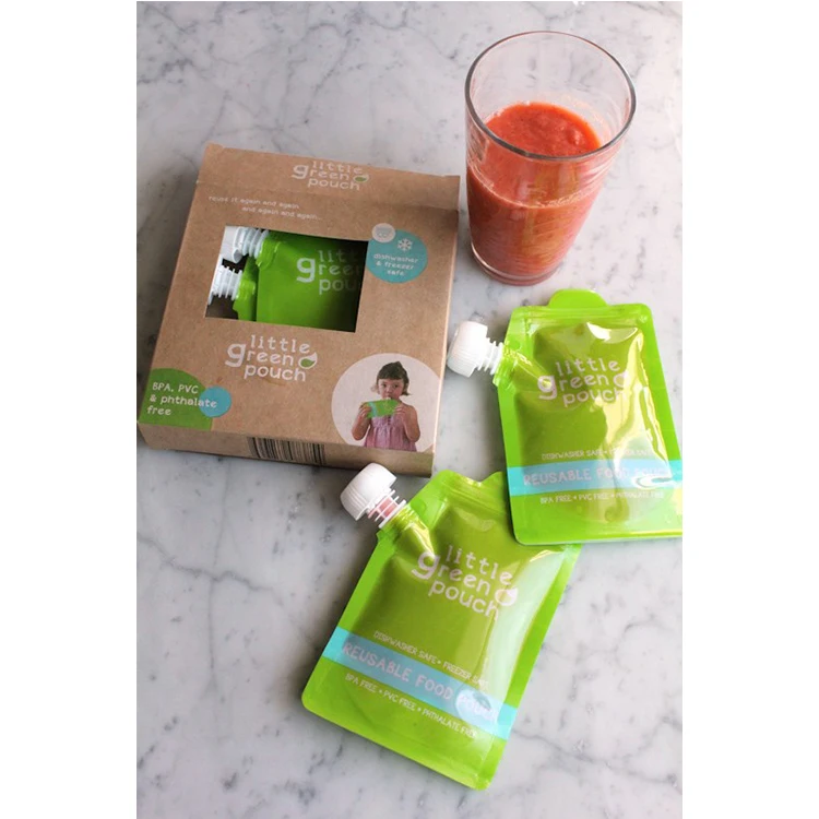 Многоразовый многоразовый пакет Doypack с носиком для упаковки жидких фруктов, йогурта, Pla, биоразлагаемый, многоразовый, для детского питания
