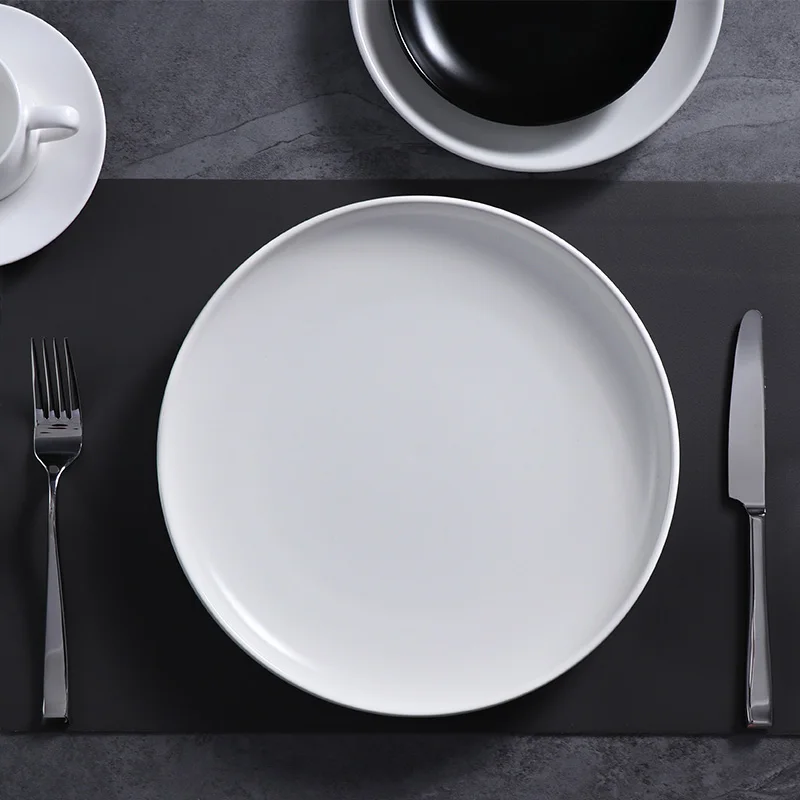 Набор керамической посуды Круглые фарфоровые сервировочные блюда и тарелки для ужина Кухонная тарелка Оптовая торговля Керамическая посуда для обслуживания