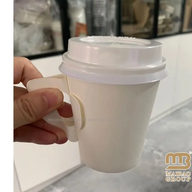 Напечатанные на заказ 4 унции 12 унций 16 унций биоразлагаемые Pla экологически чистые одностеночные кофейные чашки из бумаги с ручкой