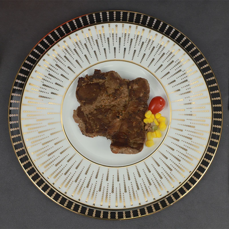 Китай производитель оптовая продажа роскошные тонкие костяные фарфоровые керамические золотые костяные тарелки Chian для свадебной вечеринки