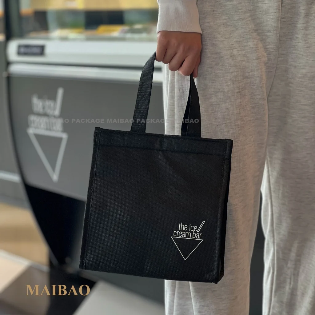 Фабричные водонепроницаемые сумки для доставки еды на вынос, нетканые сумки для торта, мороженого, мягкие нетканые термосумки-холодильники