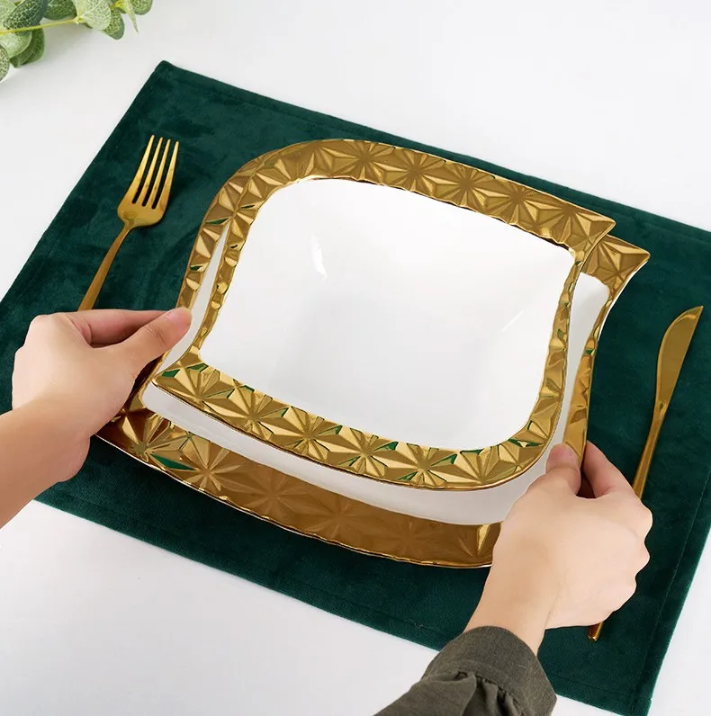 Factory Price Luxury Modern Lifestyle Modern Wedding Luxury Tableware Porcelain Plate