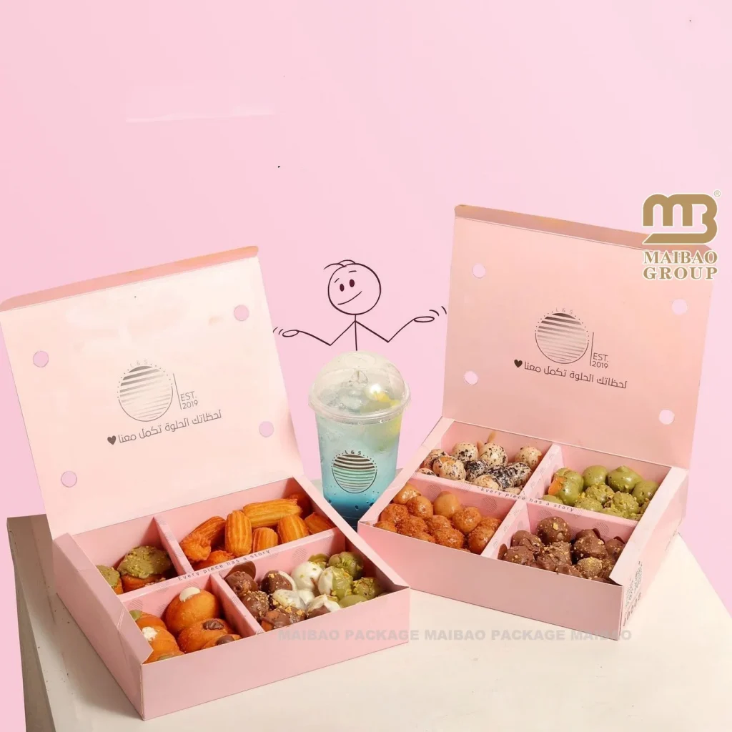 Оптовая продажа, упаковочная коробка для торта, эклера, пекарня, белый картон, складная бумажная коробка, персонализированная коробка для печенья с логотипом