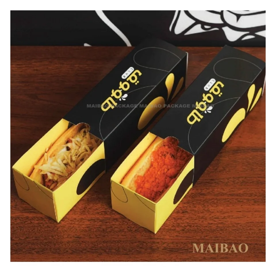 Биоразлагаемый поднос для еды, хот-дог, густое яйцо, тост, хлеб, упаковочная коробка для завтрака, обед, десерт, сэндвич, бумажный ящик для еды