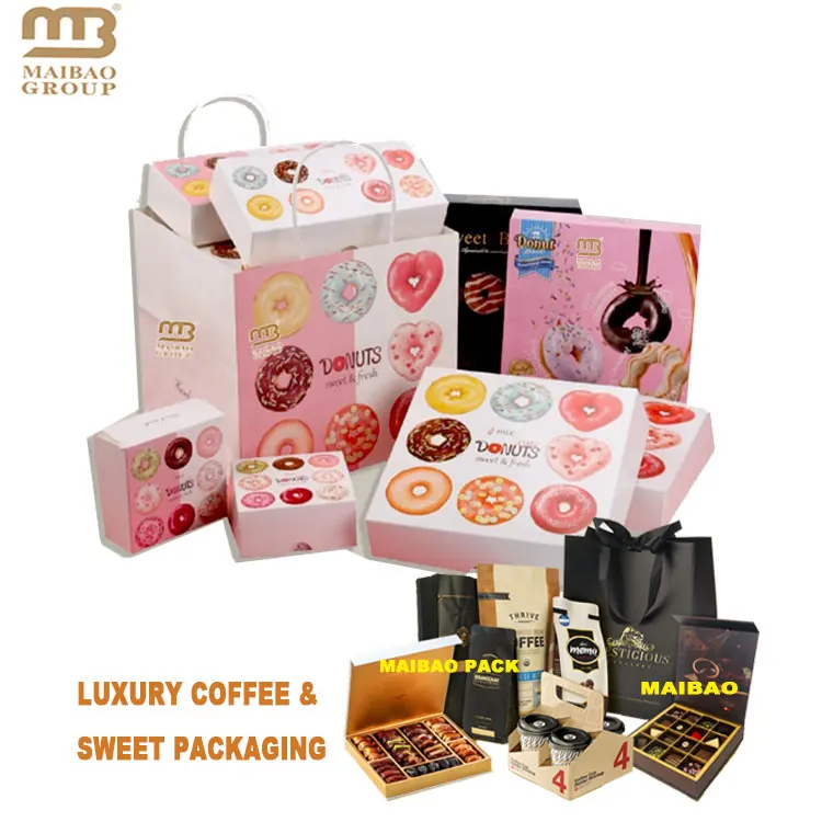 Изготовленная на заказ коробка для десерта из эко-крафт-бумаги с разделителями, упаковочная коробка для шоколадного печенья и пончиков, коробка для выпечки, бумажная тарелка