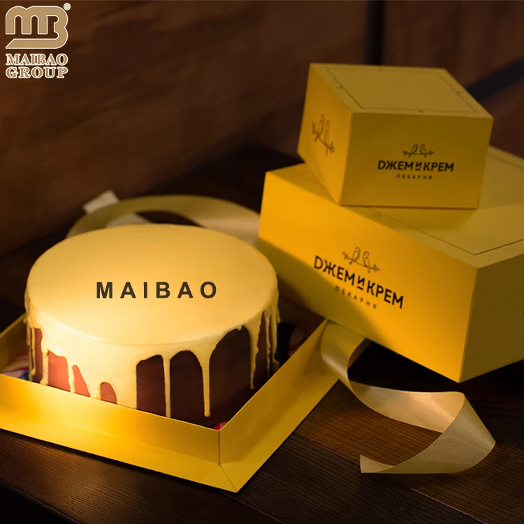 Роскошный подарок на день рождения с логотипом, бумажная упаковочная коробка, индивидуальная коробка для торта 8x8x2, 10x10x6 см, 5, 6, 8, 10, 12 дюймов с окном