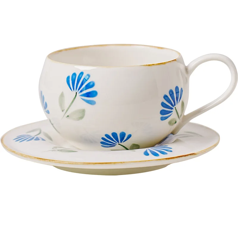 Wholesale Thickened Porcelain Coffee & Tea Mug Sets Simple Design Cappuccino Latte Cup for Party With Saucer