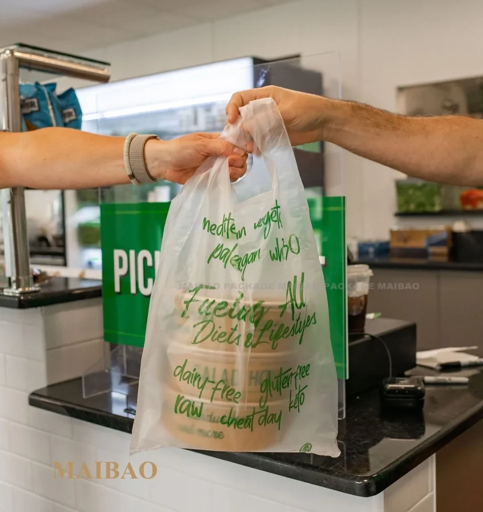 Оптовая продажа на заказ экологически чистый компостируемый D2W EPI PLA кукурузный крахмал продуктовый магазин футболка 100% OXO биоразлагаемый полиэтиленовый пакет