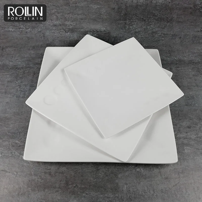 Чаочжоу производитель оптовая продажа высокого качества королевская керамическая посуда квадратная тарелка обеденный набор для ресторана