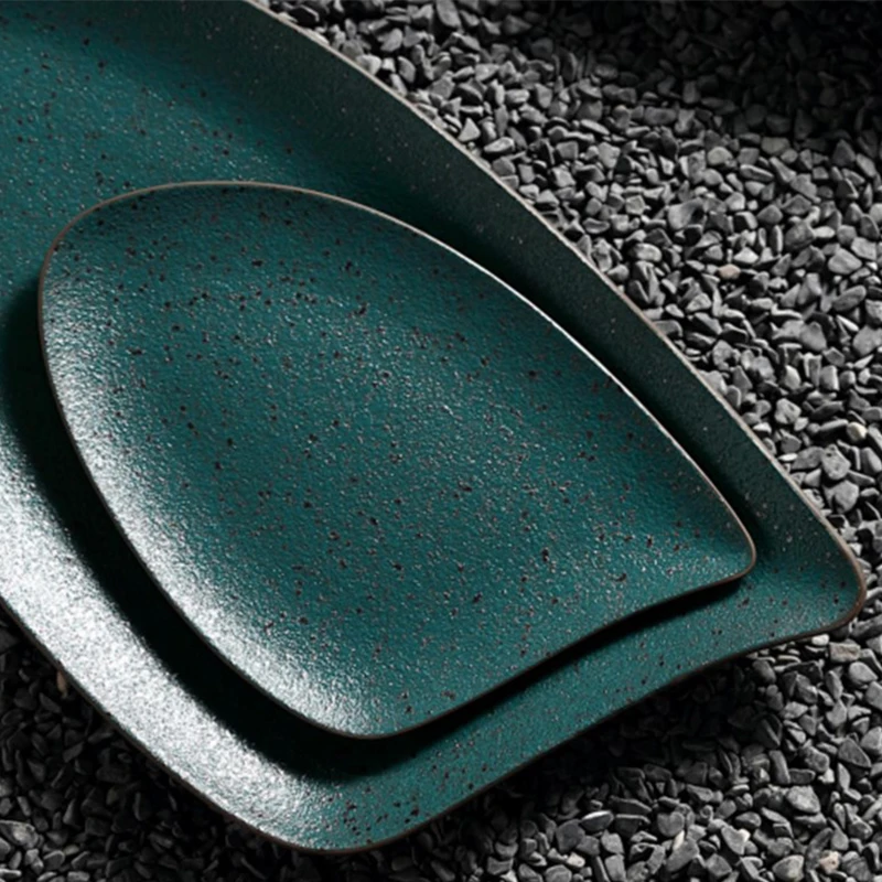 Chaozhou керамическая зеленая посуда в деревенском стиле, фарфоровые тарелки, тарелки, набор столовой посуды, керамическая посуда, обеденный набор, принадлежности для отелей