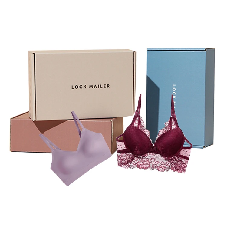 Высококачественная крафт-гофрированная бумага, доставка, одежда для сна, упаковка нижнего белья, роскошные почтовые коробки с принтом логотипа на заказ для одежды