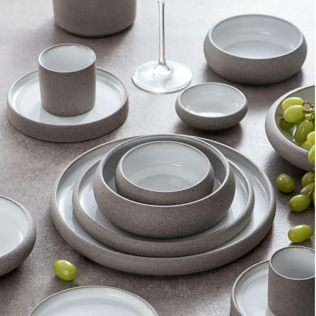 Керамическая посуда серого цвета, керамическая посуда, наборы тарелок, оптовая продажа, классический европейский дизайн, ресторанная посуда для отелей