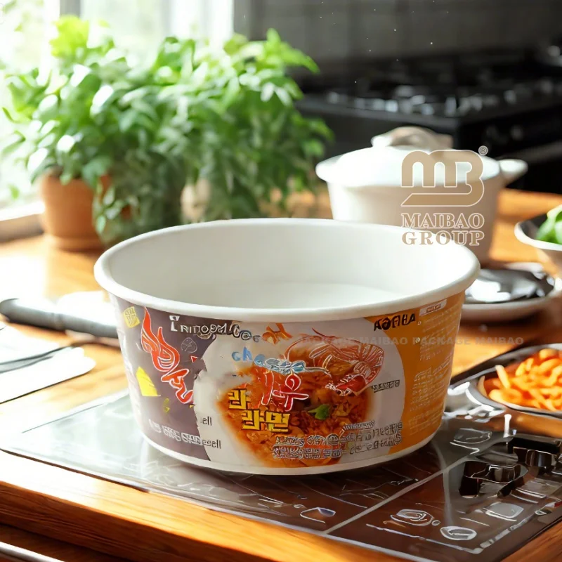Бумажная чаша с подогревом в рамэн-горячем горшке для приготовления пищи на индукционной плите