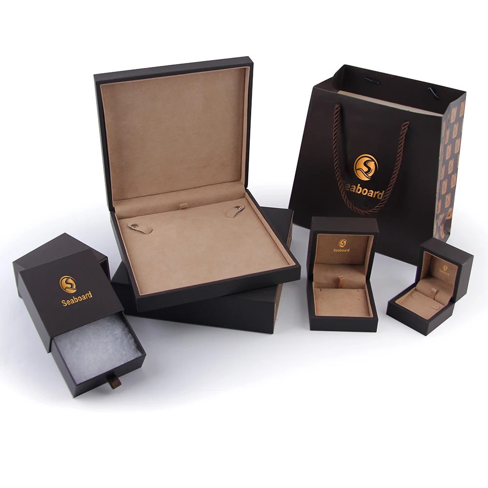 Бумажное кольцо с логотипом, подарочная коробка для ювелирных изделий, упаковка, ожерелье, роскошная жесткая картонная упаковка, косметическая парфюмерная коробка с выдвижным ящиком