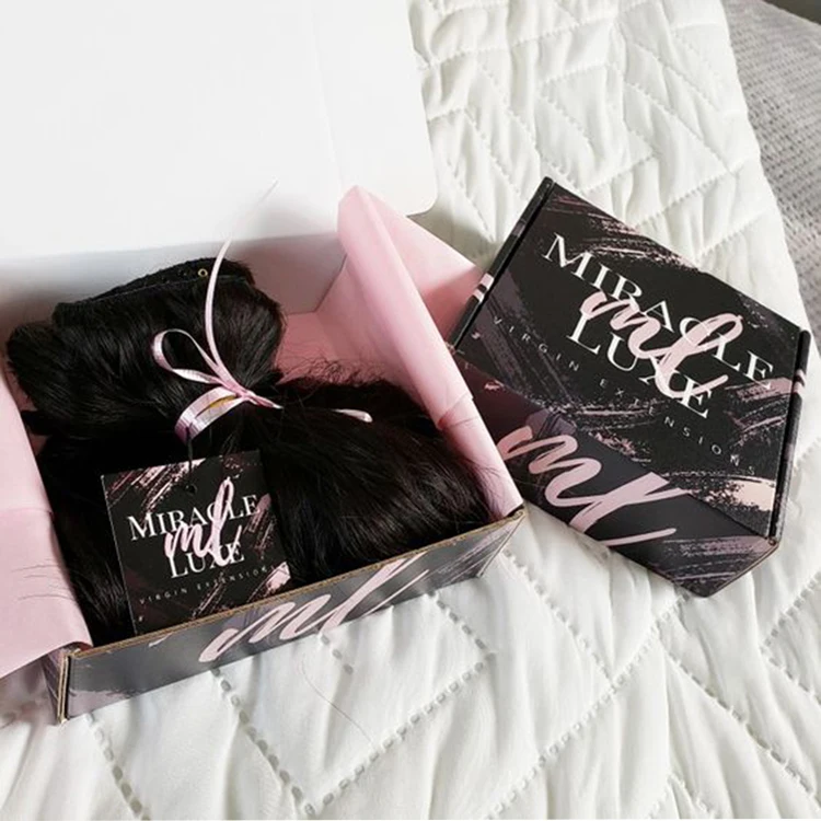 Набор упаковки для пучка волос с логотипом, магнитная упаковочная коробка, коробка для подушки и подвесная бирка/наклейка, обертка для пучка волос/для париков
