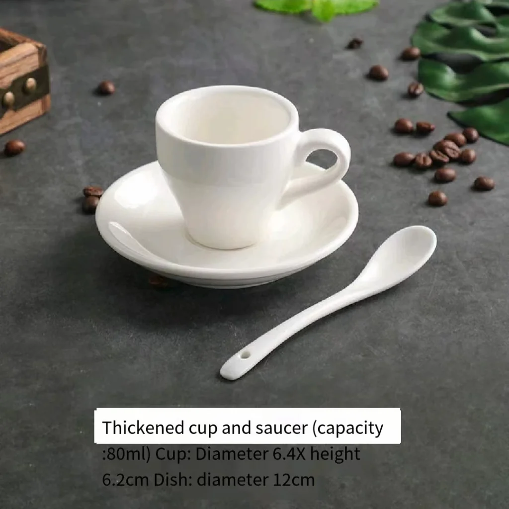 High Quality Porcelain Espresso Coffee Cup and Tea Cup Saucer Sets Solid Color for Weddings and Parties