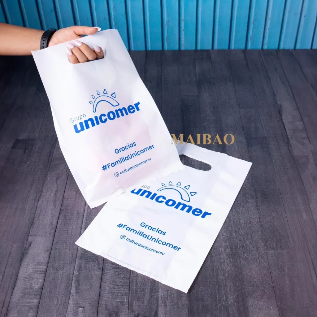 Напечатанная на заказ розовая фиолетовая экологически чистая упаковка для продуктов для супермаркетов PLA биоразлагаемые плоские пластиковые пакеты для товаров 12×15