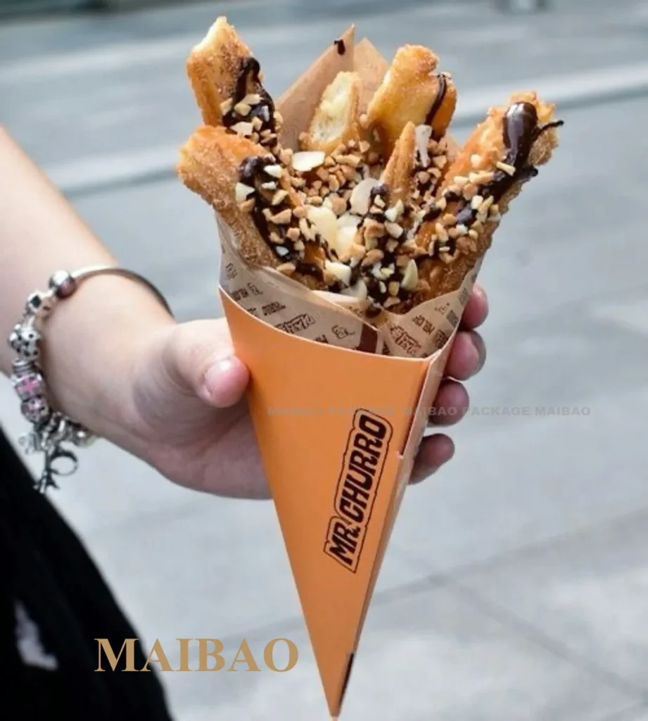 Оптовая продажа, экологически чистый уличный ресторан, упаковка для закусок на вынос, конус для мороженого, держатель для чурро, пузырьковая вафельная чашка