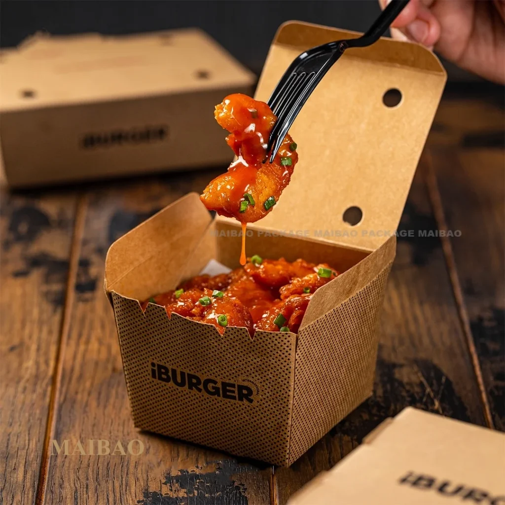 Оптовая продажа, 16 унций, 26 унций, 32 унции, бумажная коробка для еды с лапшой на вынос, упаковка для пищевых продуктов, круглая коробка для обеда с принтом на заказ, одноразовая коробка для донера для кебаба