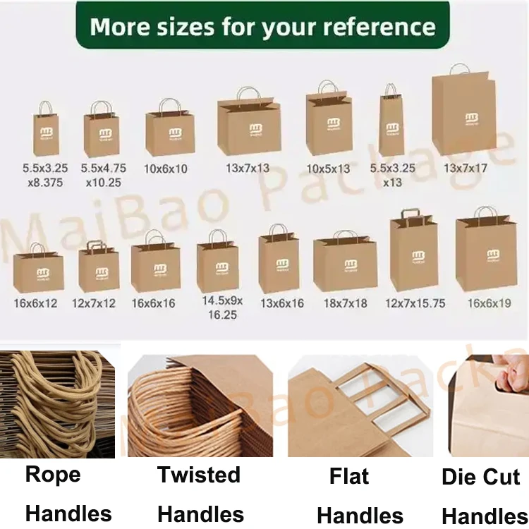 Изготовленная на заказ переработанная сумка для покупок Bolsas De Papel из крафт-бумаги с логотипом Белая бумага для одежды Сумка для подарочной упаковки Коричневые сумки для еды на вынос