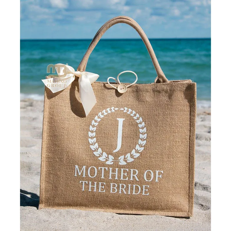 Экологичная водонепроницаемая большая пляжная сумка на заказ, многоразовая льняная сумка для покупок, настраиваемый логотип, подарок, джутовая сумка из мешковины для косметики