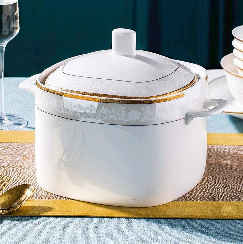 60 Piece European Ceramics Bone China Plates Dinnerware Luxury Tableware Set