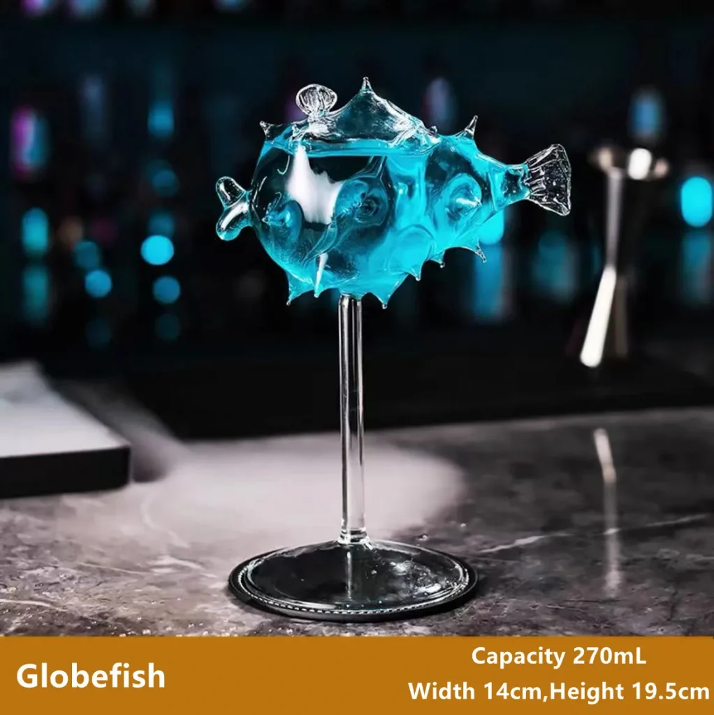 Creative Octopus Bird Design High Borosilicate Cocktail Glass Goblet for Party Wine Cups