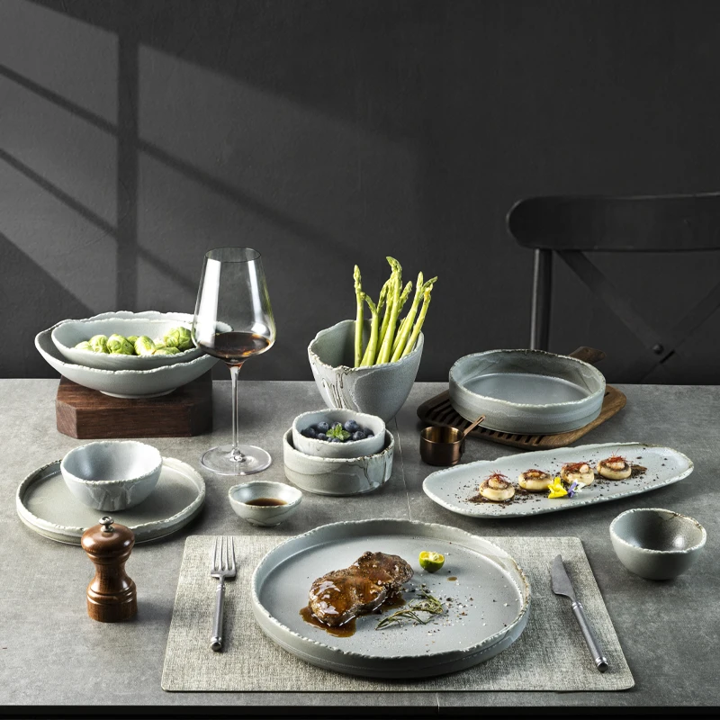 Наборы тарелок Посуда Керамическая посуда Ужин Золотая посуда Столовые сервизы Керамическая посуда Роскошный столовый сервиз