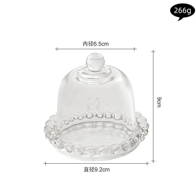 Quality Glass Server Tray Cake Plates Stand With Glass Dome Cakes Round Glass Server Cup Cake Plates for Wedding