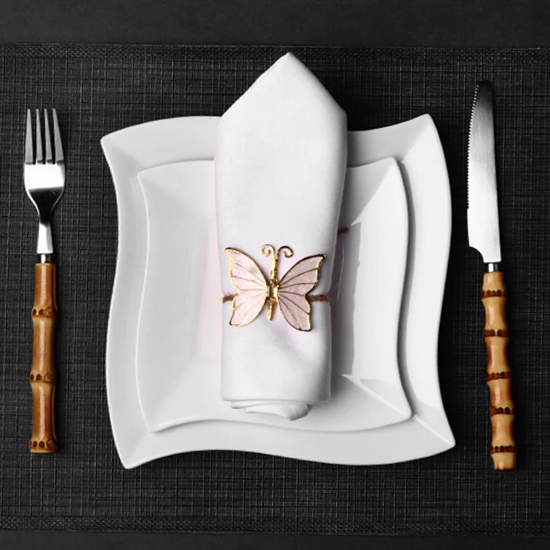 Тарелки для кейтеринга Квадратные фарфоровые керамические тарелки для отелей Белые обеденные тарелки Керамические сервировочные блюда для ресторана