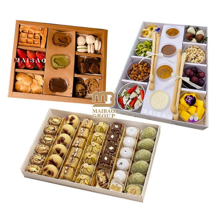 Турецкие десертные коробки для печенья, разделители, картонные коробки для печенья, шоколадная упаковка, изготовленная на заказ арабская тарелка для послеобеденного чая, бумажная коробка