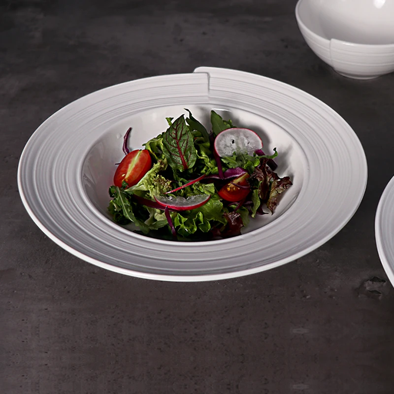 Фарфоровая посуда для отелей, керамические сервировочные блюда для кейтеринга, белые фуршетные тарелки для мероприятий, керамогранит для ресторана