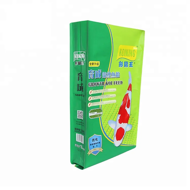 Индивидуальный дизайн, 10 кг, 15 кг, 20 кг, экологически чистый Pla Pbat, биоразлагаемый компостируемый пластик, упаковка для корма для домашних животных, мешок для корма для рыб и золотых рыбок кои