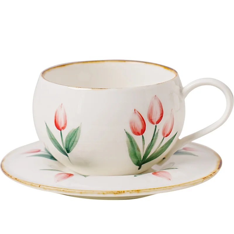 Wholesale Thickened Porcelain Coffee & Tea Mug Sets Simple Design Cappuccino Latte Cup for Party With Saucer