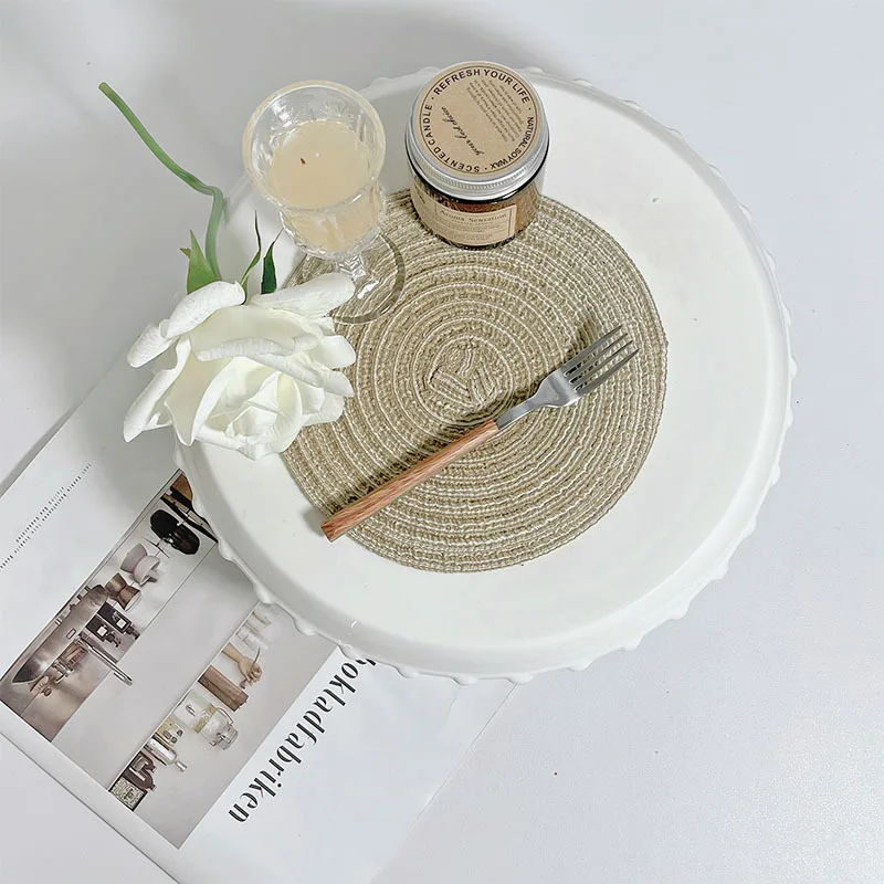 Wholesale 8 Inch European Relief Pearl Ceramic Dessert Tray Plate Eco-Friendly High Corner Restaurant Tableware for Hotels