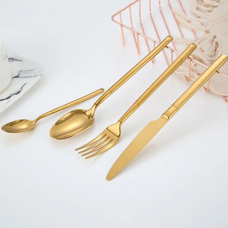 Эстетические столовые приборы, поставка отелей, роскошные свадебные вилки и ложки, набор вилок и ножей из нержавеющей стали