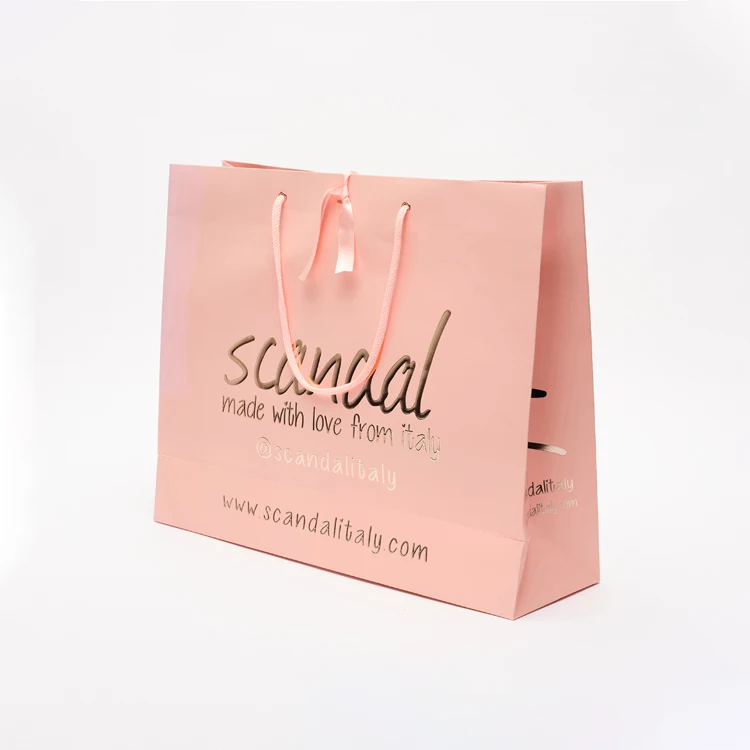 Атласная ручка с логотипом Премиум класса люкс Бизнес-бутик Подарочная обувь Футболка Одежда Упаковка Бумажные сумки для покупок